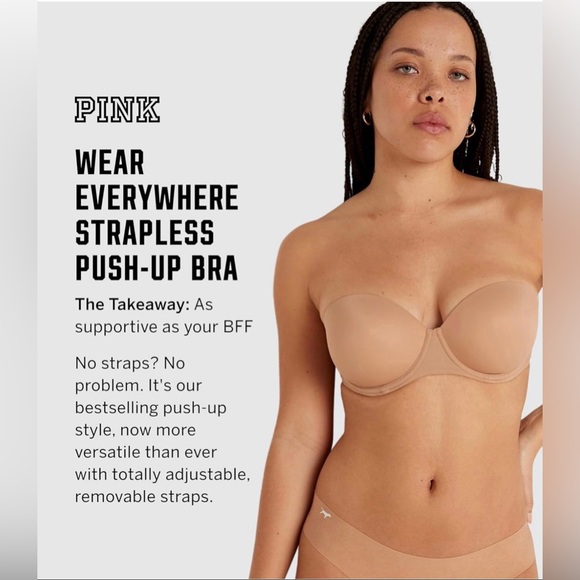 VS PINK Strapless Push Up Bra - Picture 6 of 7